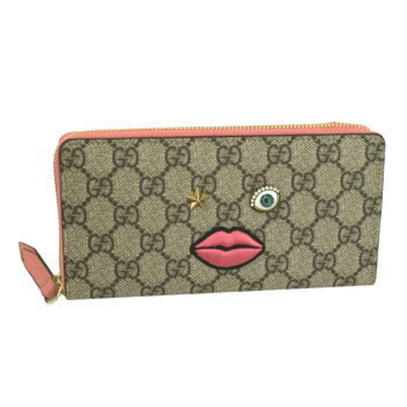 Gucci Handbags - Gucci Zip Long Wallet GG SupremeFace Appliqu Beige x